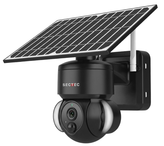 SECTEC 3MP Solar-Powered WiFi Security Camera with Floodlight (S518M-3MP-TY)